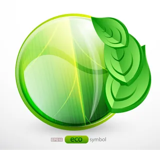 翠绿叶子环保标志矢量素材