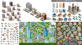 卡通建筑设计矢量素材