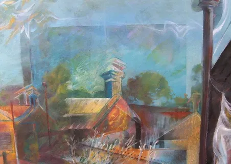 房地产油画图片