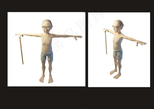 瘦小型的男人3d模型
