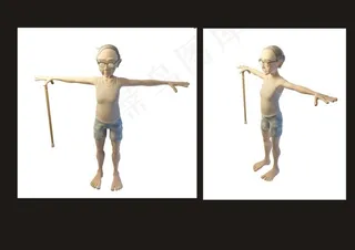 瘦小型的男人3d模型