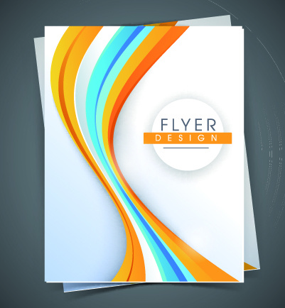 时尚彩条文本模板矢量素材