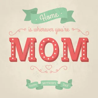 复古母亲节海报矢量素材