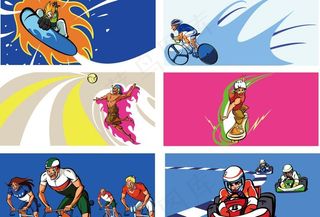 手绘卡通体育运动背景卡片图片