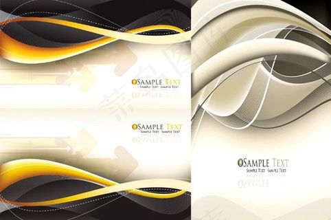 潮流动感线条卡片背景矢量素材