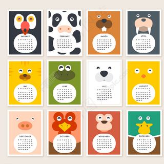 2015 日历矢量动物图片