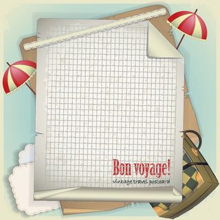 复古旅游明信片矢量素材