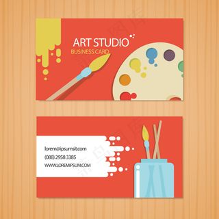 个性创意时尚红色名片模板