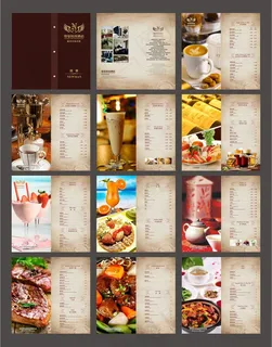 西餐菜单设计矢量素材