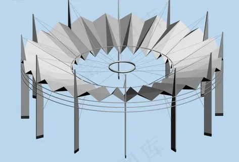 城市景观亭子廊架3D模型设计