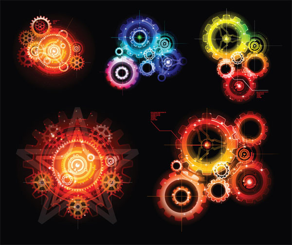 齿轮主题矢量素材eps,ai矢量模版下载