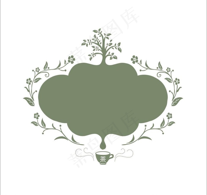 茶叶盒花纹饰边图片