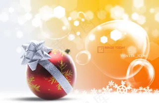 高清PSD分层素材圣诞红球