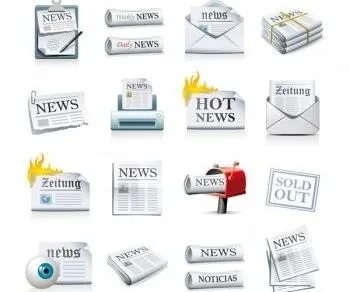 报纸图标矢量eps,ai矢量模版下载