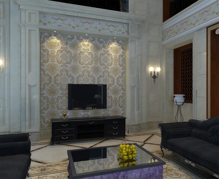 欧式电视背景墙 客厅装修设计