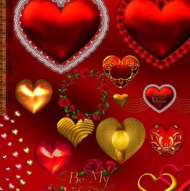 漂亮的心形元素集合psd图片(3543X3543(DPI:300))psd模版下载