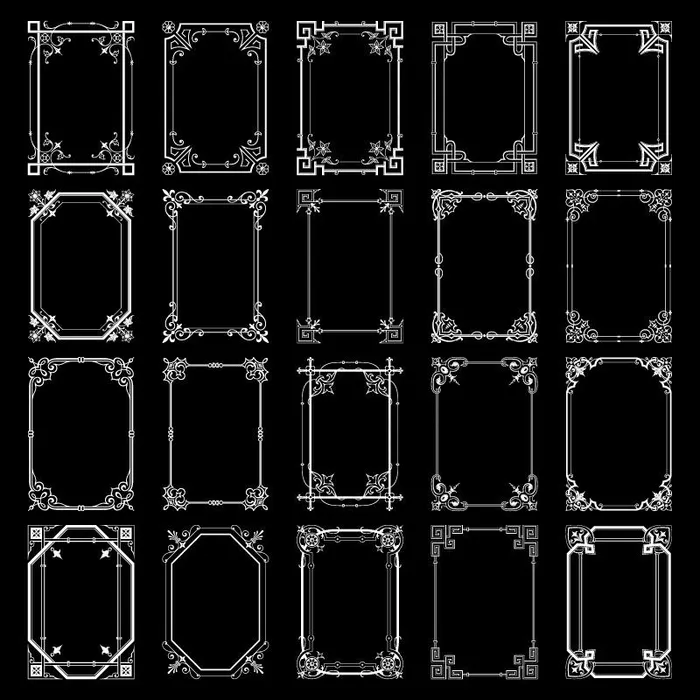 创意欧式复古花纹边框素材ai矢量模版下载