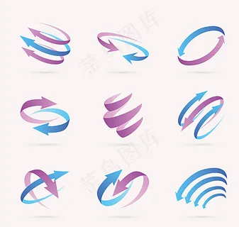 动感螺旋箭头标志矢量图图片