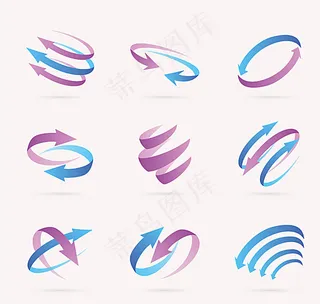 动感螺旋箭头标志矢量图图片