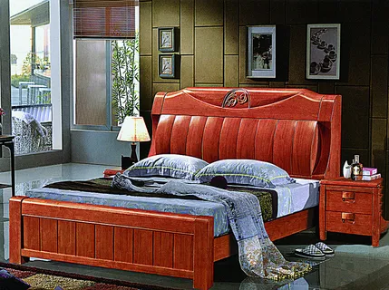 实木床背景图片