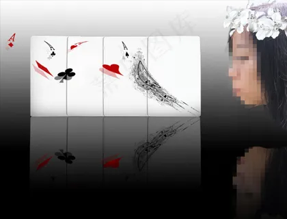 吹飞的扑克标识 吹飞的扑克标识