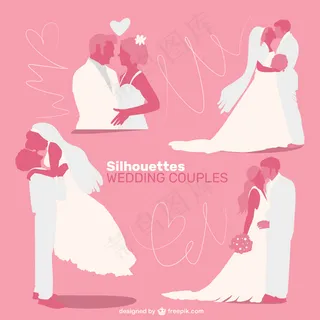 新婚夫妇的剪影