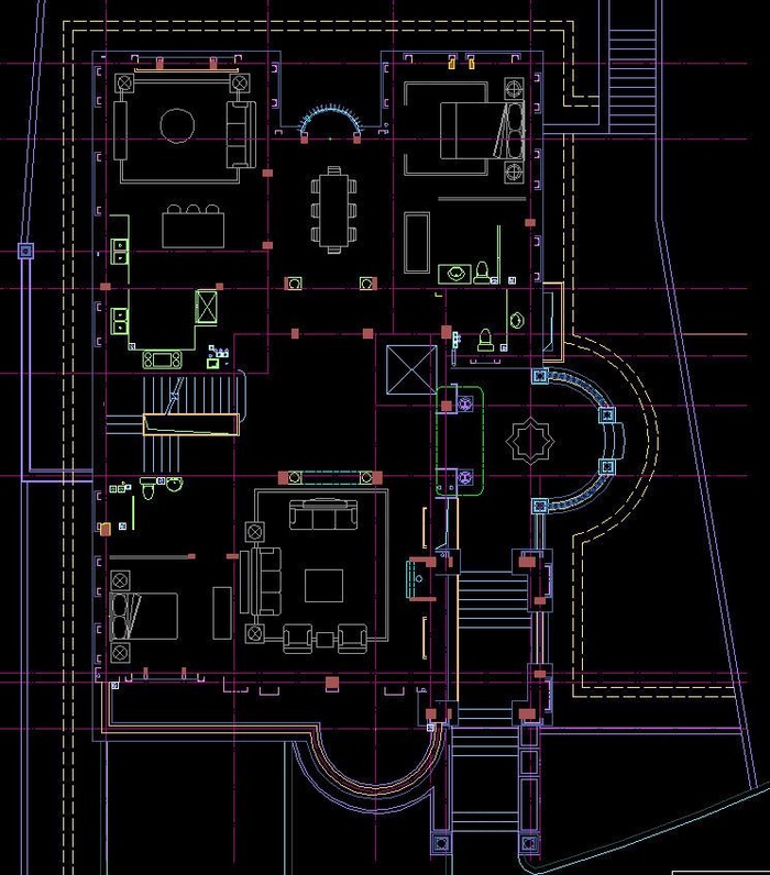 别墅石材装饰 一层平面图
