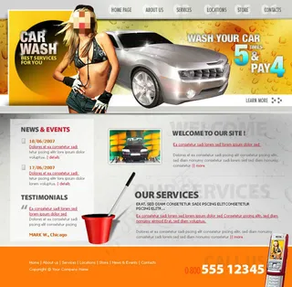 汽车清洗网页psd模板