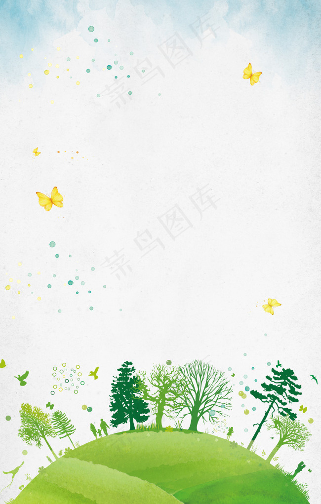 清新绿色背景(3500X5500(DPI:300))psd模版下载