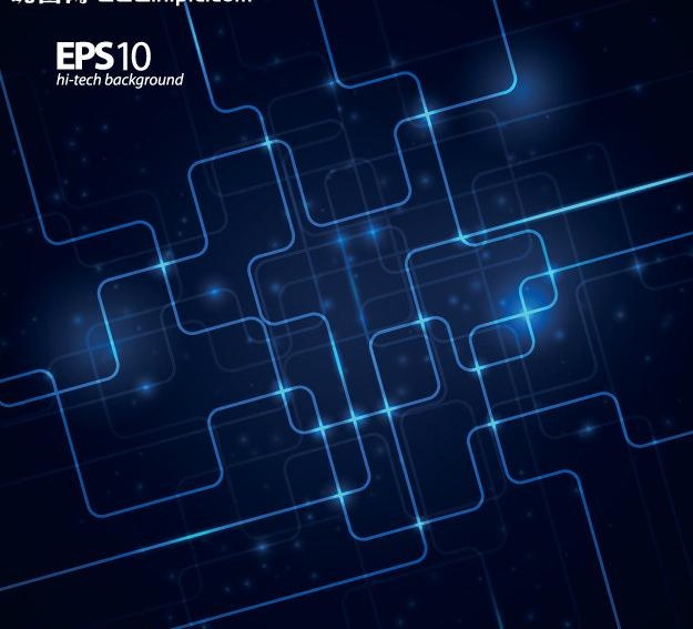 蓝色动感线条光线背景图片eps,ai矢量模版下载