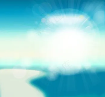 梦幻蓝天河流矢量素材 梦幻蓝天河流矢量素材