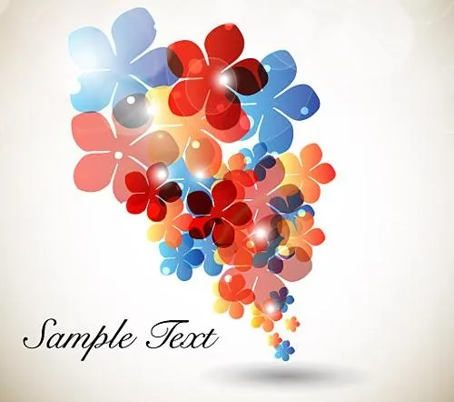炫彩花朵背景矢量ai矢量模版下载