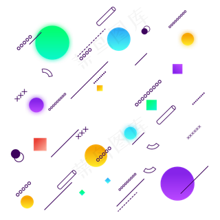 漂浮元素电商装饰节日几何图形元,免抠元素