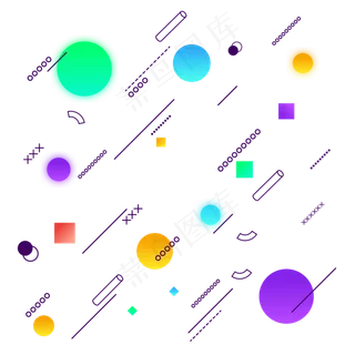漂浮元素电商装饰节日几何图形元,免抠元素