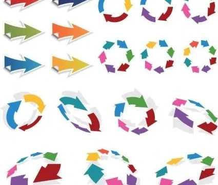 丰富多彩的三维矢量箭头设置eps,ai矢量模版下载