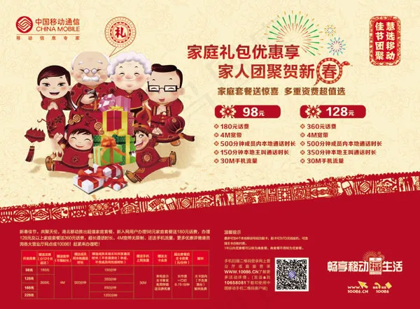 中国移动家庭套餐海报psd素材