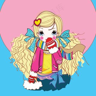 印花矢量图 T恤图案 卡通形象 人...