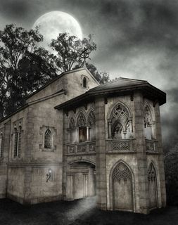 月亮与哥特式建筑