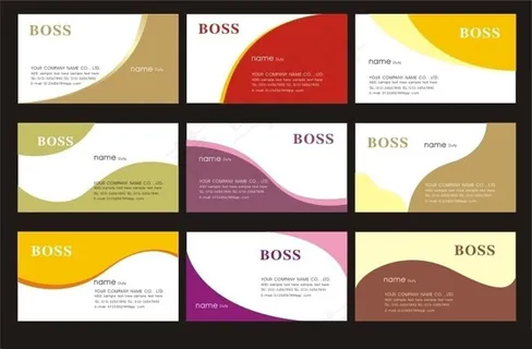 波纹名片卡片设计模板矢量素材