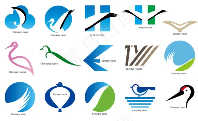蓝色logo标志图案矢量素材