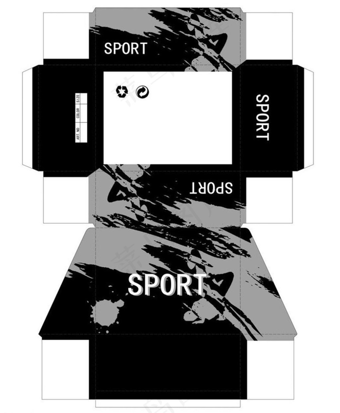 鞋类盒子包装模版图片模板下载cdr矢量模版下载