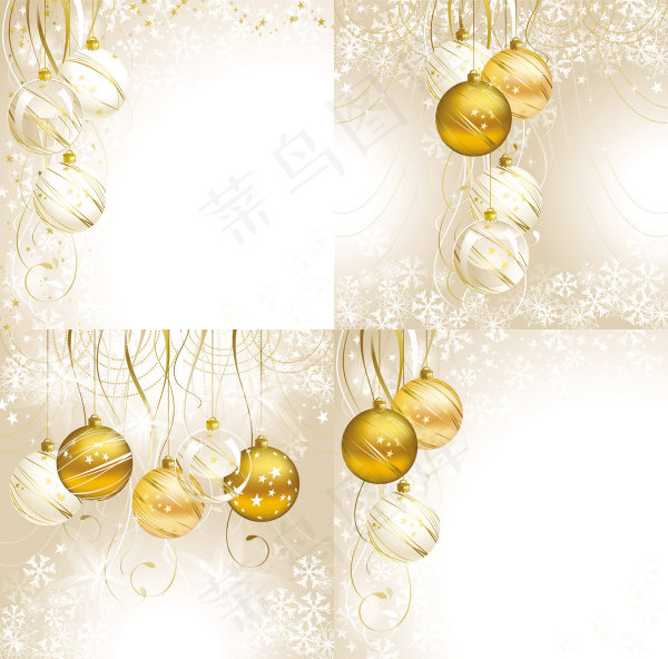 圣诞节水晶吊球——矢量素材