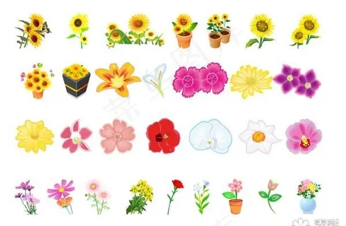 各种植物花卉矢量图3