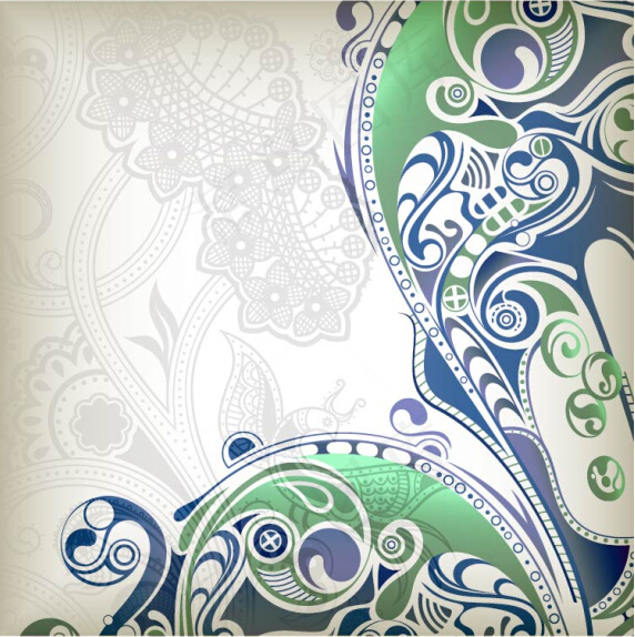 优美花纹背景eps,ai矢量模版下载