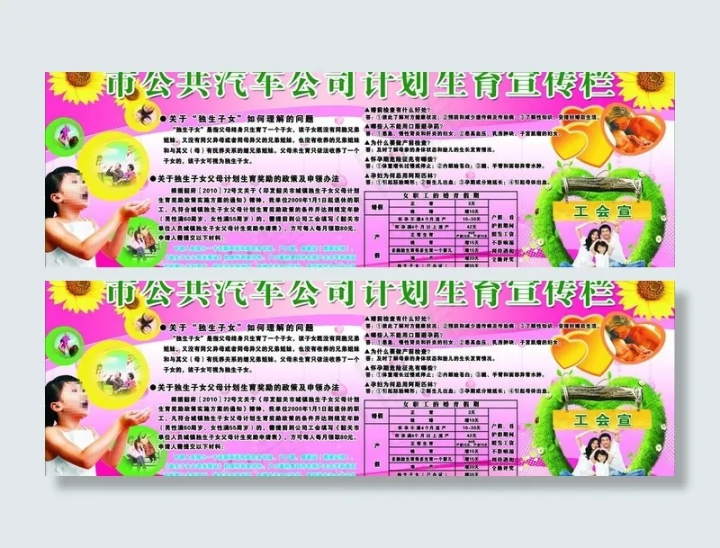计划生育宣传栏图片cdr矢量模版下载