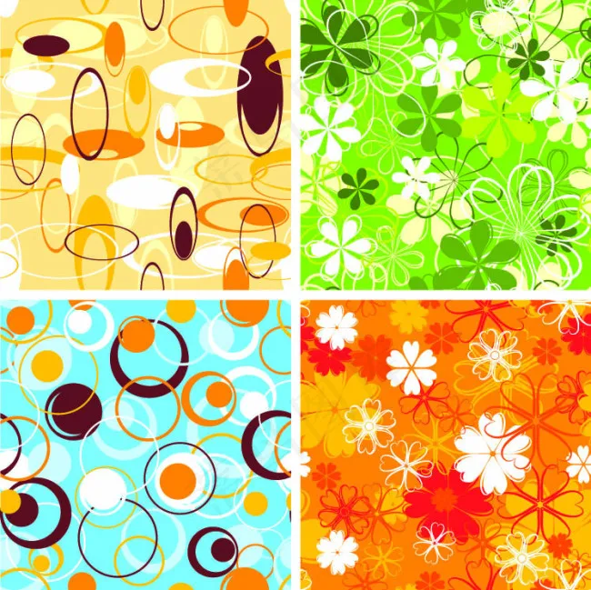 多款好看的各式花纹素材eps,ai矢量模版下载
