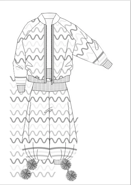 休闲自由人套装cdr矢量模版下载