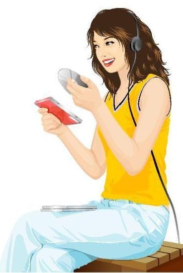 卡通美女矢量图