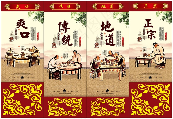 铜火锅cdr矢量模版下载