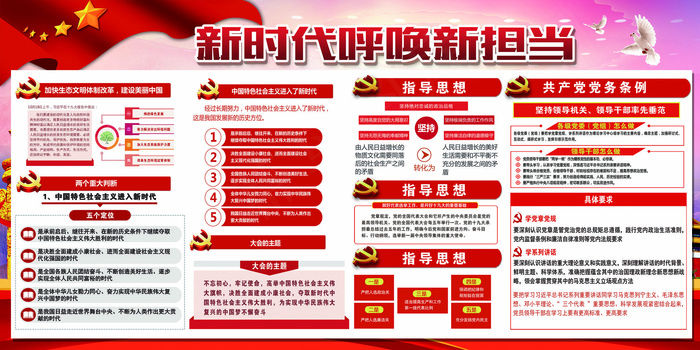 新时代呼唤新担当宣传展板图(7087X3543(DPI:150))psd模版下载